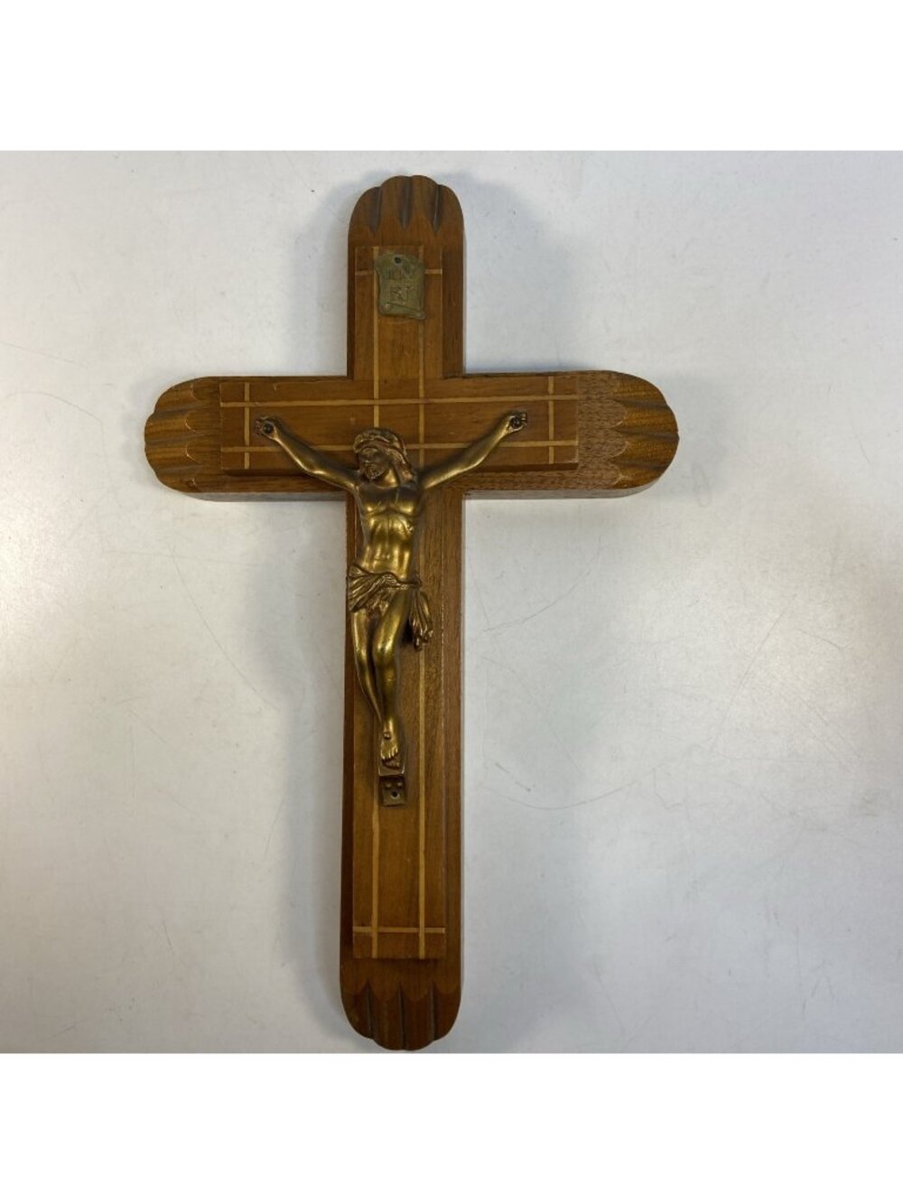 VTG Wooden Catholic Crucifix Cross Last Rites Sick Call Candles Holy Water Jesus